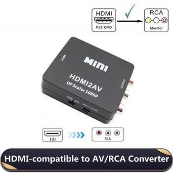 HDMI uyumlu AV RCA CVSB L / R Video 1080P Ölçekleyici Dönüştürücü Kutusu HD Video Kompozit Adaptör HDMI2AV adaptör desteği NTSC PAL