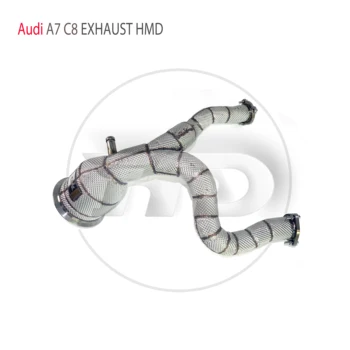 HMD Egzoz Sistemi Yüksek Akış Performansı İniş Borusu Audi A6 A7 C8 3.0 T Araba Aksesuarları Katalitik Başlık