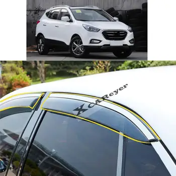 HYUNDAİ için IX35 2010-2011 2012 2013 2014 2015 2016 2017 Araba Sticker Plastik pencere camı Rüzgar Visor Yağmur / Güneş koruyucu havalandırma