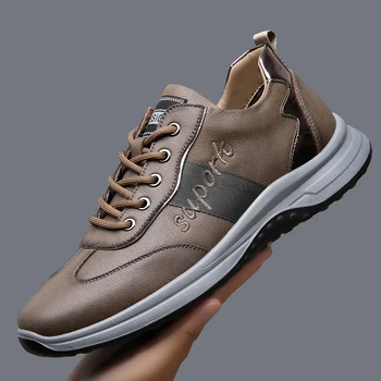 Hakiki Deri Erkek rahat ayakkabılar Yeni Sneaker Ayakkabı Moda Erkek Ayakkabı Klasik Dantel-up yürüyüş ayakkabısı Erkekler için