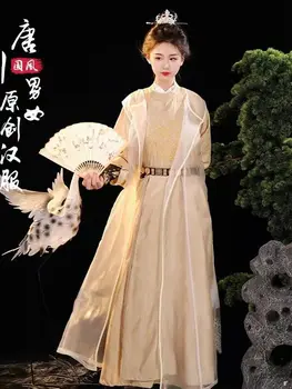 Hanfu Elbiseler Erkekler Geleneksel Çin Tarzı Kılıçlı Sahne Cosplay Giyim Erkek Ve Kadın Çift Antik Halk Tang Takım Elbise