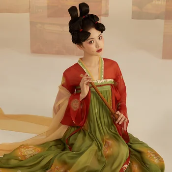 Hanfu Kadınlar Geleneksel Çin İşlemeli Peri Dans Elbise Tang Hanedanı Sahne Performansı Giyim Cosplay Hanfu Elbiseler Kostüm