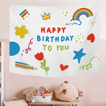 INS Doğum Günü Arka Plan Asılı Bez Goblen duvar halısı çocuk Parti Yüzüncü Yıl Fotoğraf Dekorasyon Bezi