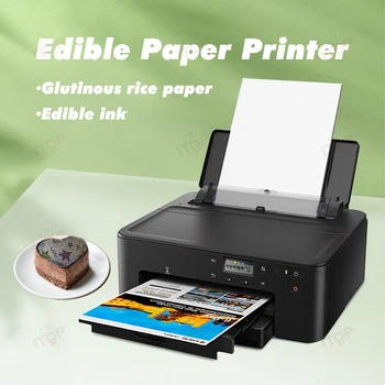 ITOP Yenilebilir Kağıt Yazıcı Yapışkan Pirinç Kağıdı Yenilebilir mürekkep Yaratıcı Kek 5 renkli mürekkep Sistemi AC 110-240V 50-60Hz