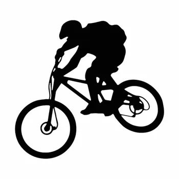 Ilginç Dekor Araba Sticker Spor Bisiklet Dağ Bisikleti Süvari Narin Vinil Çıkartması Siyah/Gümüş,15cm*14cm
