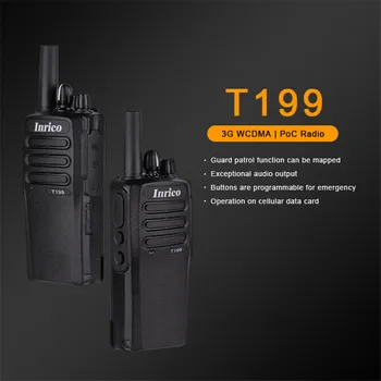 Inrico T199 Zello app 3G taşınabilir konuşma radyo poc walkie talkie Gps GSM WCDMA uzun menzilli walkie talkie bluetooth interkom