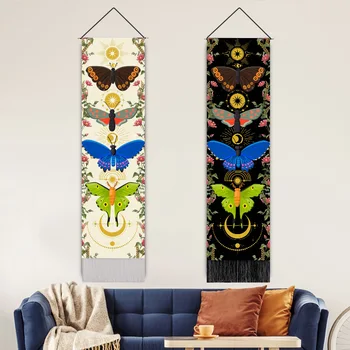 Iskandinav Tarzı Boho Dekor Kaydırma duvar resimleri Kelebek Oturma Odası yatak odası dekoru Estetik Duvar Sanatı Asılı Goblen Dekorasyon