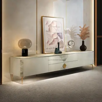 Italyan Tarzı Minimalist zemin dolabı Oturma Odası mobilya ışık lüks parlak Gri Kaya Döşeme Üst tasarım 1.8 m Tv Standları