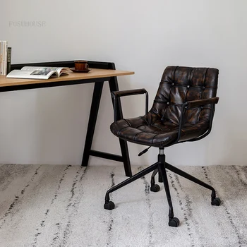 Italyan büro sandalyeleri Modern Ofis Mobilyaları Ev bilgisayar sandalyesi Kaldırma Yumuşak Yastık Ergonomik Döner Sandalye Çalışma oyun sandalyesi