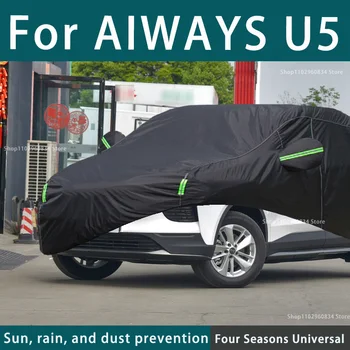 Için Aiways U5 210T Tam araba kılıfı S Açık Güneş Uv Koruma Toz Yağmur Kar Koruyucu anti-dolu araba kılıfı Siyah Otomatik Kapak