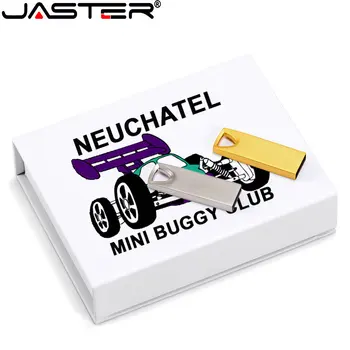 JASTER Metal USB 2.0 Flash Sürücüler 64GB 32GB Siyah Karton kutu İle Renkli baskı Altın Kalem sürücü 16GB Memory stick 8GB 4GB U disk
