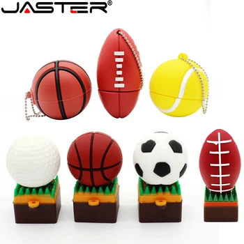JASTER USB flash sürücü Futbol Spor Karikatür Memory Stick 128GB Basketbol 64GB Tenis Kalem Sürücü Beyzbol Yaratıcı Hediye Golf