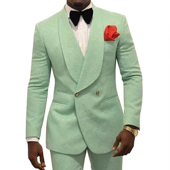 JELTONEWİN Nane Yeşil Çiçek erkek Kruvaze Takım Elbise Erkek Elbise Düğün Takımları Damat Smokin Terno Balo Parti En Iyi Erkek Blazer