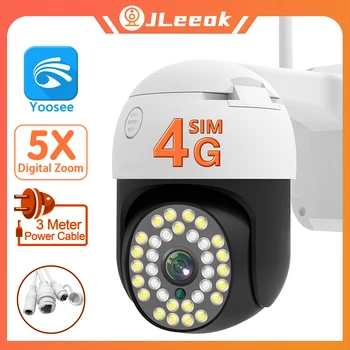 JLeeok 5MP 4G SIM Kart PTZ Gözetim Kamera 15X Dijital Zoom Otomatik İzleme Tam Renkli Gece Görüş CCTV IP Kamera Yoosee