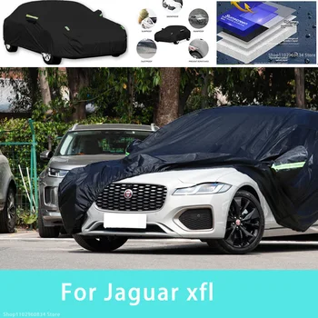 Jaguar xfl için Açık Koruma Tam Araba Kapakları Kar Örtüsü Güneşlik Su Geçirmez Toz Geçirmez Dış Araba aksesuarları