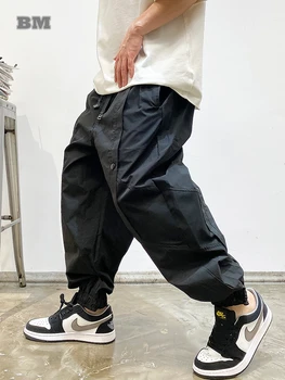 Japon Streetwear İnce Baggy Kargo Pantolon Erkek Giyim Harajuku Rahat harem pantolon Kore Gevşek Moda Hip Hop Joggers Erkek
