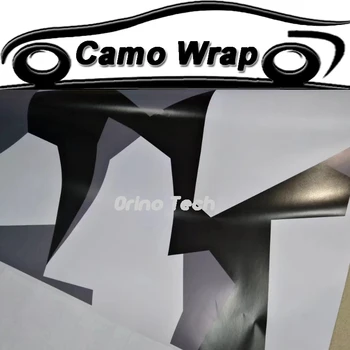 Jumbo Siyah Gri Beyaz Film vinil araç örtüsü Camo Filmi Hava Tahliye Araç Kamyon Motosiklet çıkartma Sarma
