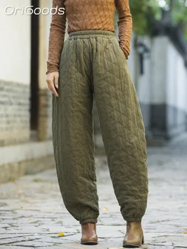 Kadın Kapitone Pantolon Kalın Sıcak kış pantolonları Pamuk Çin Tarzı Yastıklı Pantolon Kore Yenilik Orijinal Tasarım B119