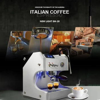 Kahve Makinesi 3750W 1 ADET Ticari İtalyan Espresso Kahve Makinesi Yarı Otomatik Çift Pompa Ev Paslanmaz Çelik