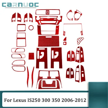 Karbon Fiber Lexus IS250 300 350 2006 2007 2008 2009 2010 2011 2012 Kırmızı Çıkartmalar Araba İç Dekoratif Aksesuarları