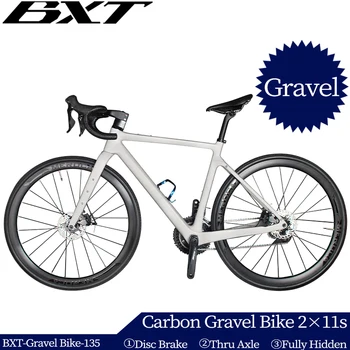 Karbon Çakıl Bisiklet 27.5 er / 700C Yol Bisikleti Karbon Fiber Çakıl Bisiklet 2x11s R7000 Tamamen Gizli Kablo Hattı Karbon Disk Çakıl Bisiklet