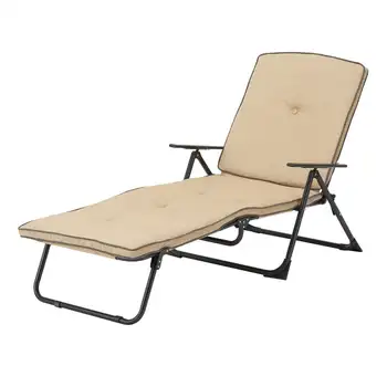 Katlanabilir Çelik Açık Şezlong, Bej / Siyah Sırt Çantası plaj sandalyesi Katlanabilir tabure dış mekan mobilyası Yastıklı katlanır sandalye 