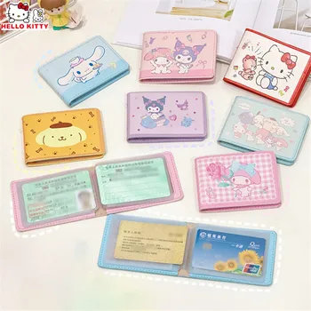Kawaii Sanrio PU Cüzdan Kuromi bozuk para çantaları Cinnamoroll kart çantası Karikatür Sevimli kart tutucu Mini Küçük Çanta Kadın Oyuncakları Hediyeler