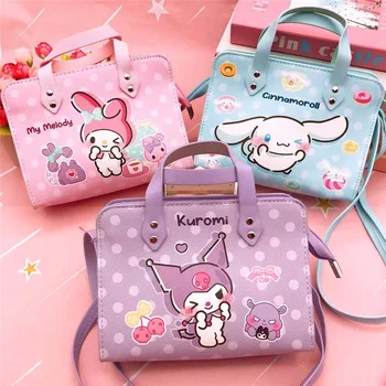Kawaii Sanrio Çanta Satchel Hello Kittys Aksesuarları Sevimli Güzellik Karikatür Anime Pu Deri Fermuar omuzdan askili çanta Oyuncaklar Kız Hediye