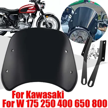 Kawasaki W175 W250 W400 W650 W800 W 175 250 400 650 800 Aksesuarları Retro Cam Cam Rüzgar Ekran Deflektör Kapağı