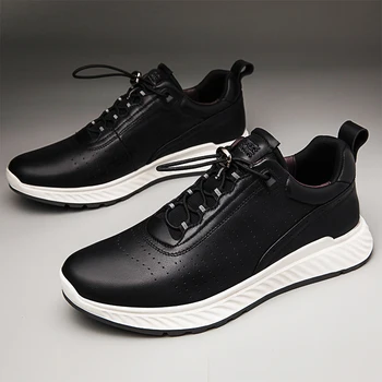 Klasik Marka Kalın Taban rahat ayakkabılar erkek koşu ayakkabıları Dayanıklı spor ayakkabı erkek Hakiki deri ayakkabı Ücretsiz Teslimat