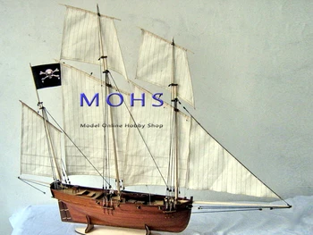 Klasik ahşap ölçekli yelkenli gemi ahşap ölçekli tekne 1/48 KORSAN LE COUREUR ölçekli montaj yelkenli model gemi kitleri ahşap gemi kitleri
