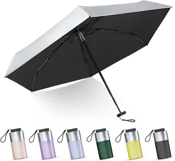 Küçük güneş şemsiyesi UPF 50 + UV Şemsiye Hafif Güneş Yağmur Şemsiye Seyahat Kadın Çocuk Şemsiye Şemsiye Çocuk şemsiyesi테테