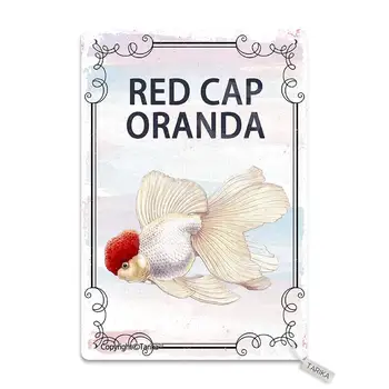 Kırmızı şapka Oranda 20X30 cm Teneke Vintage Bak Dekorasyon Boyama Işareti Ev Mutfak Banyo Çiftlik Bahçe Garaj İlham Verici Quo