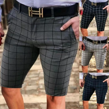 Kırpılmış Pantolon erkek Yaz İnce Rahat Ekose Pantolon Trend Çok Yönlü Yaz 5 Nokta Şort erkek Düz Bacak