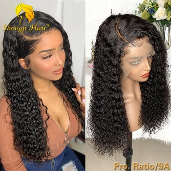 Kıvırcık Dantel ön peruk Ağartılmış Knot 13x6 Brezilyalı Remy Dantel Ön İnsan Saç Peruk Siyah Kadınlar İçin Sahte Saç Derisi Peruk Bebek Saç İle