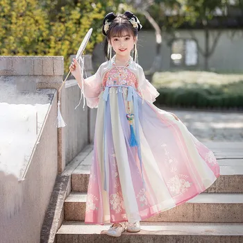 Kızlar Hanfu Elbise Antik Çin Hanfu Elbise Çocuklar Peri Çocuk Dans Sahne Yapmak kostüm Yaz Yeni Cosplay