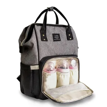 LAND bebek bezi çantaları Katı Yeni Moda Sırt Çantası Anne için Yükseltme Arabası Organizatör Büyük Su Geçirmez Anne Annelik Bez Torba