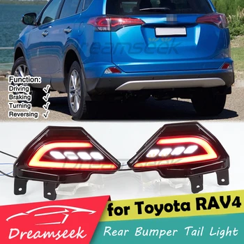 LED Reflektör Arka Tampon Kuyruk İşık Toyota RAV4 XA40 2016 2017 2018 Fren Lambası Dinamik Sıralı Dönüş Sinyali Duman