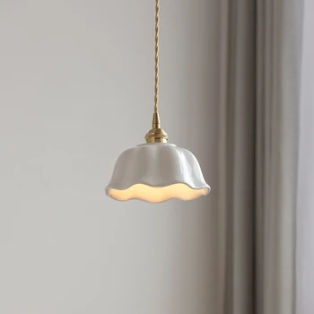 LED seramik kolye ışıkları Nordic ev dekor oturma odası asılı lambalar yatak odası mutfak aydınlatma seramik ışıklar Modern Cafe ışık