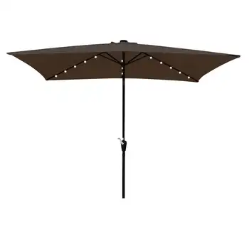 LED ışıklı şemsiye Güneş Enerjisi Asılı Şemsiye Basma Düğmesi Çelik Direk Dış Mekan Malzemeleri, Tip 2