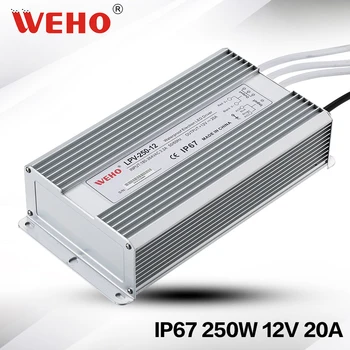 (LPV-150/200/250) IP67 Sabit Voltaj AC DC 150 W 200 W 250 W Su Geçirmez Sürücü 12 V 24 V Led Güç Kaynağı