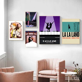 La La Land Müzik Film Sanat Posterler Ve Baskılar Duvar Resimleri Için Oturma Odası Vintage Poster Dekoratif Ev Dekor Tableau