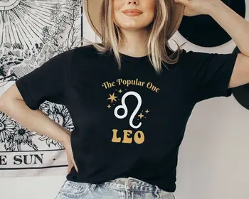 Leo Burç tshirt, Göksel Grup gömlek, Özel burç Bekarlığa Veda kısa kollu t-shirt Üst Tees O Boyun goth y2k