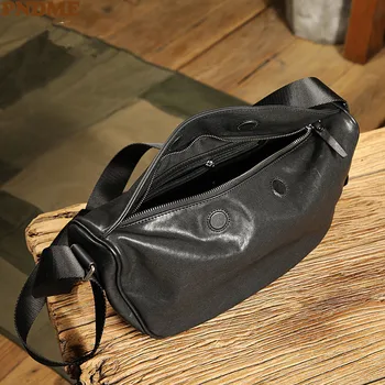 Lüks doğal hakiki deri erkek koltukaltı çanta düzenleyici tasarımcı moda çok fonksiyonlu omuz hamur crossbody çanta