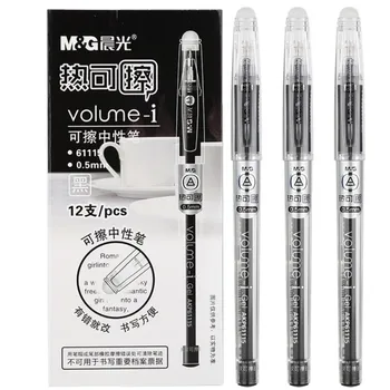 M & G AKP61115 12 adet / grup Silinebilir Kalem Silinebilir Kalemler silgi jel mürekkep kalemi 0.5 mm yazma siler dolum okul için siyah mavi