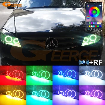 MERCEDES BENZ C Sınıfı için W204 C280 C300 C350 C63 RF Uzaktan Bluetooth Uyumlu APP Çok Renkli RGB LED Melek Gözler Halo Yüzükler