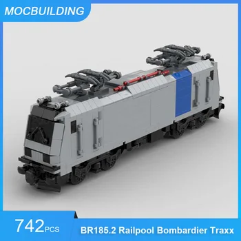 MOC Yapı Taşları BR185. 2 Railpool Bombardier Traxx Modeli DIY Tuğla Tren Eğitici Yaratıcı Oyuncaklar Hediyeler 742 ADET