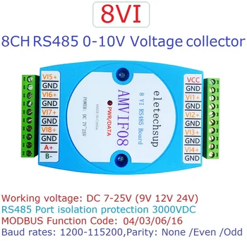 MODBUS RTU İletişim 8VI 0-10V Voltaj Analog Giriş Modülü RS485 ADC Kurulu