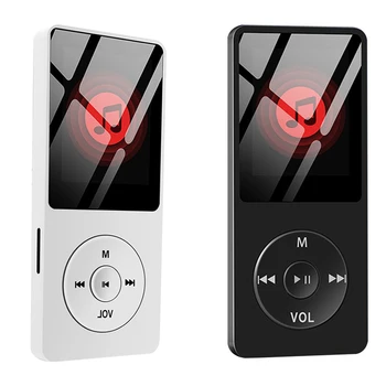 MP3 Çalar 16G Taşınabilir MP3 Müzik Çalar Hi-Fi Şarj Edilebilir Spor Ses Video Adaptörü Beyaz