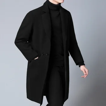 MRMT 2023 Marka Yeni El Yapımı Yün Yün Ceket erkek Eğlence Uzun Trençkot İnce erkek Moda Dış Giyim Giyim Konfeksiyon